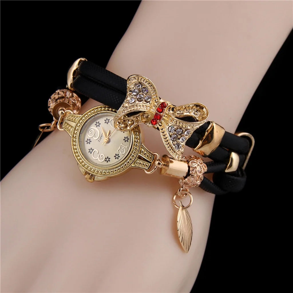 Clearance Retro Rhinestone Bracelet Watches Women Lovely Wedding Quartz Watches Clearance Sale