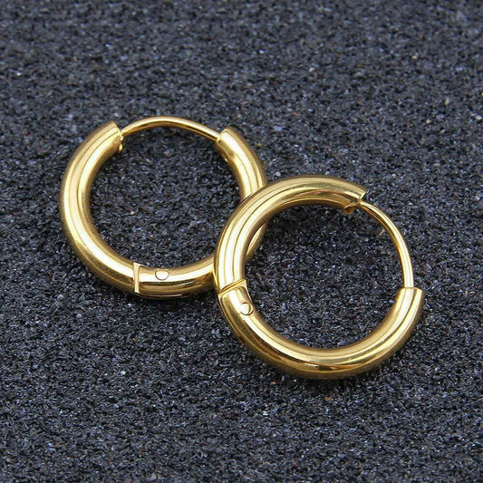 2Pcs Men Women Stainless Steel Huggie Earrings Cartilage Lip Piercing Nose Hoop