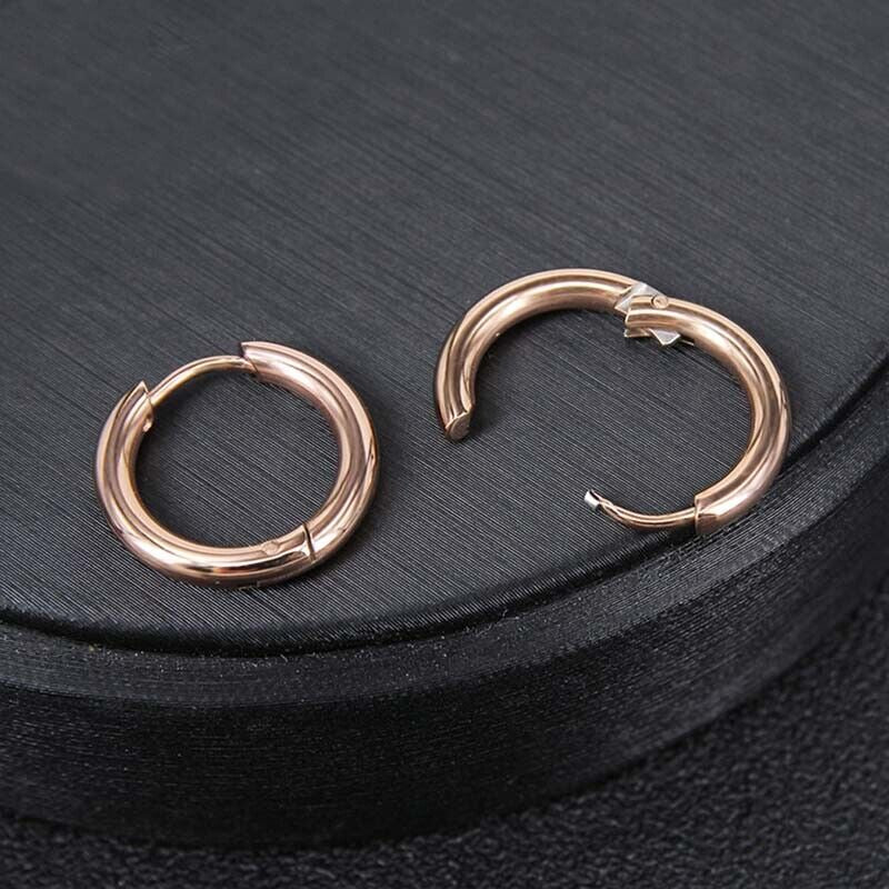 2Pcs Men Women Stainless Steel Huggie Earrings Cartilage Lip Piercing Nose Hoop