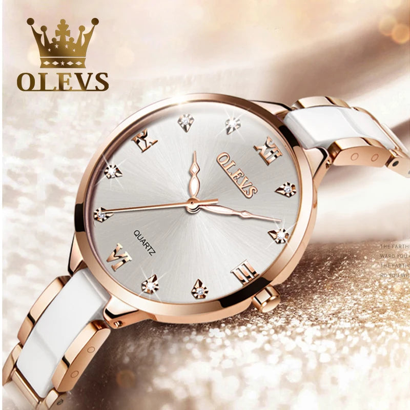 Quartz Watch for Women Japan Movement 30M Waterproof Female Watch Elegant Ceramic Strap Ladies Watch Valentine'S Day Gift