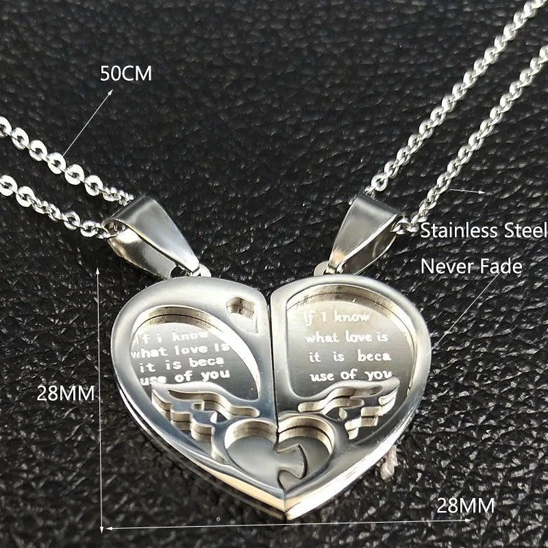 Fashion Stainless Steel Necklace for Women Men Gift Gold Color Heart Choker Necklaces Jewellery Valentine'S Day Gift N756S01