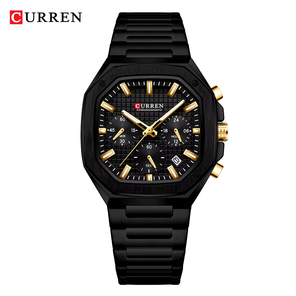 Top Brand Unique Design Square Vintage Dial Stainless Steel Bracelet New Casual Quartz Men'S Watches with Chronograph