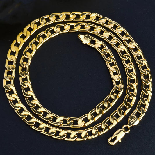 Sunny Jewelry Women Men'S Necklace Gold Plated Fashion Basic Punk Cuban Link Chain Long Necklace Neck Jewellery Accessories Gift