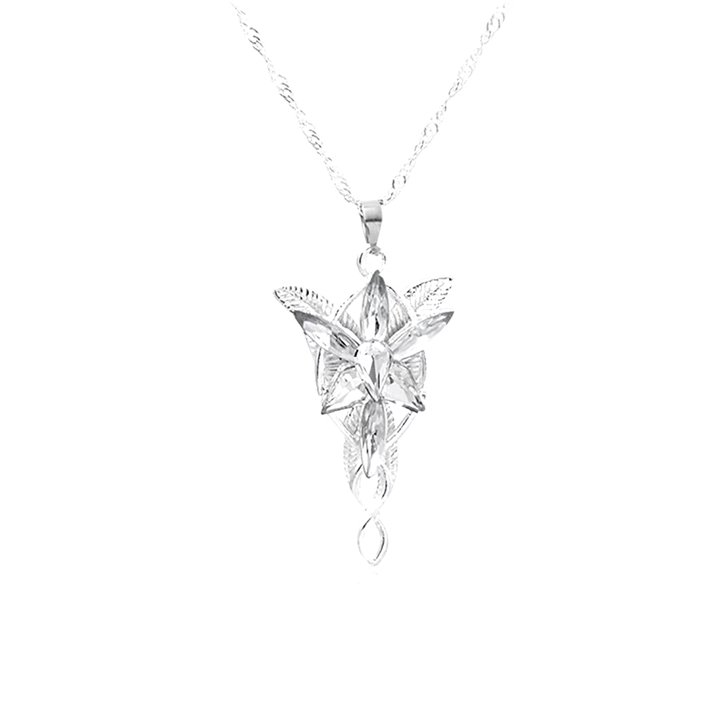 The Lord of the Rings Necklace Elf Princess Arwen Twilight Star Crystal Pendant Necklaces for Women Choker Jewelry Gift