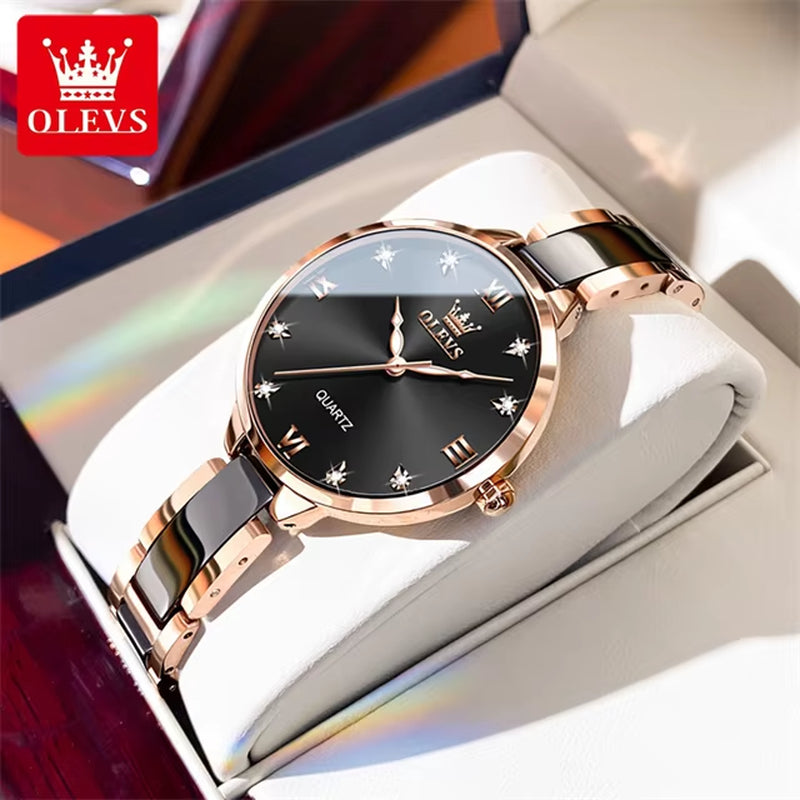 Quartz Watch for Women Japan Movement 30M Waterproof Female Watch Elegant Ceramic Strap Ladies Watch Valentine'S Day Gift