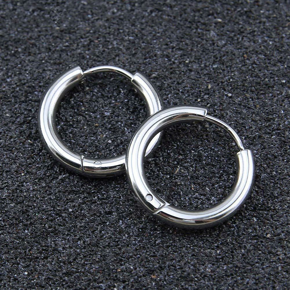 2Pcs Men Women Stainless Steel Huggie Earrings Cartilage Lip Piercing Nose Hoop