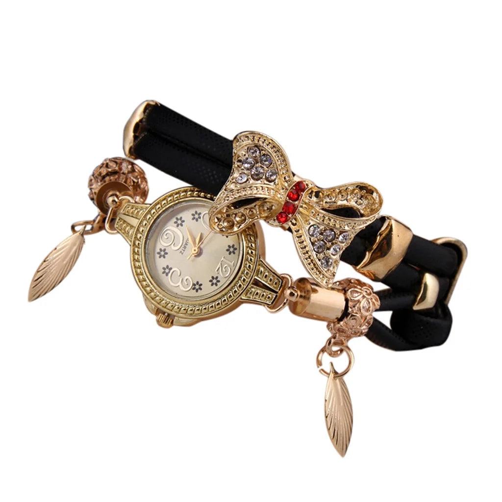 Clearance Retro Rhinestone Bracelet Watches Women Lovely Wedding Quartz Watches Clearance Sale