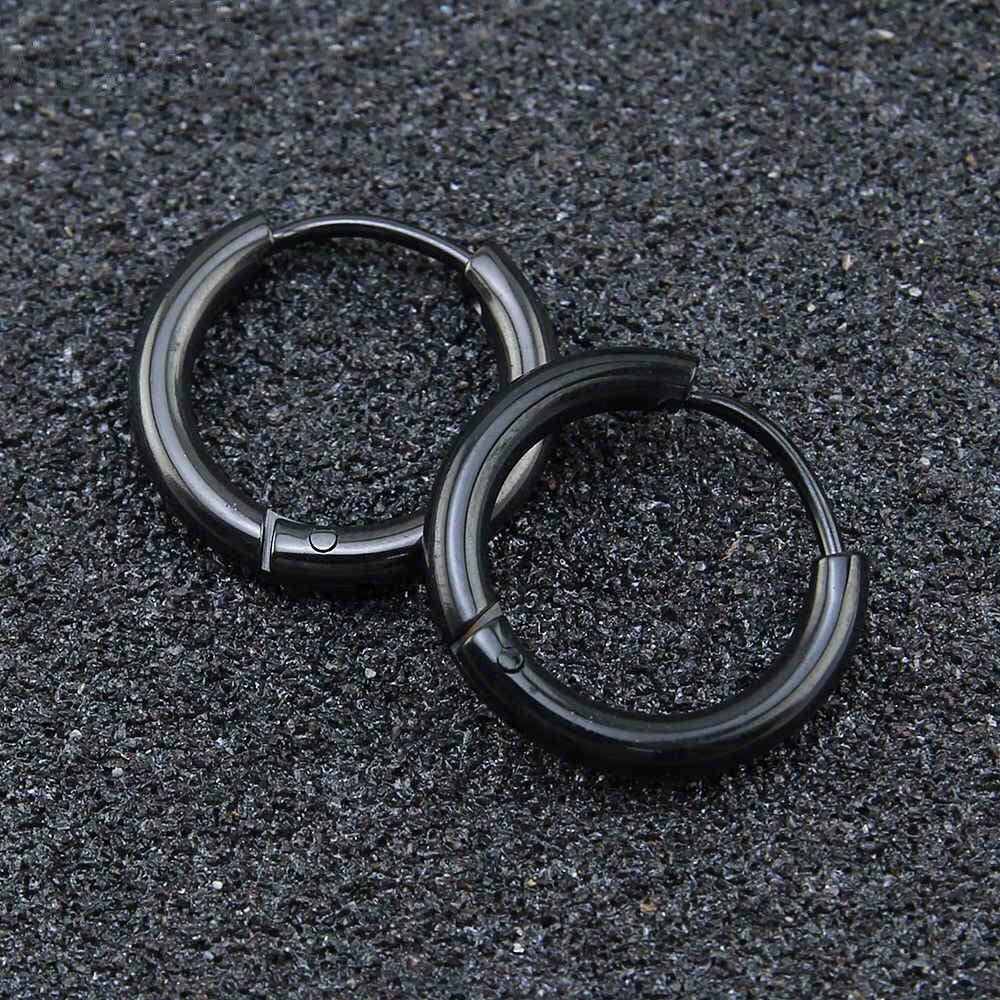 2Pcs Men Women Stainless Steel Huggie Earrings Cartilage Lip Piercing Nose Hoop