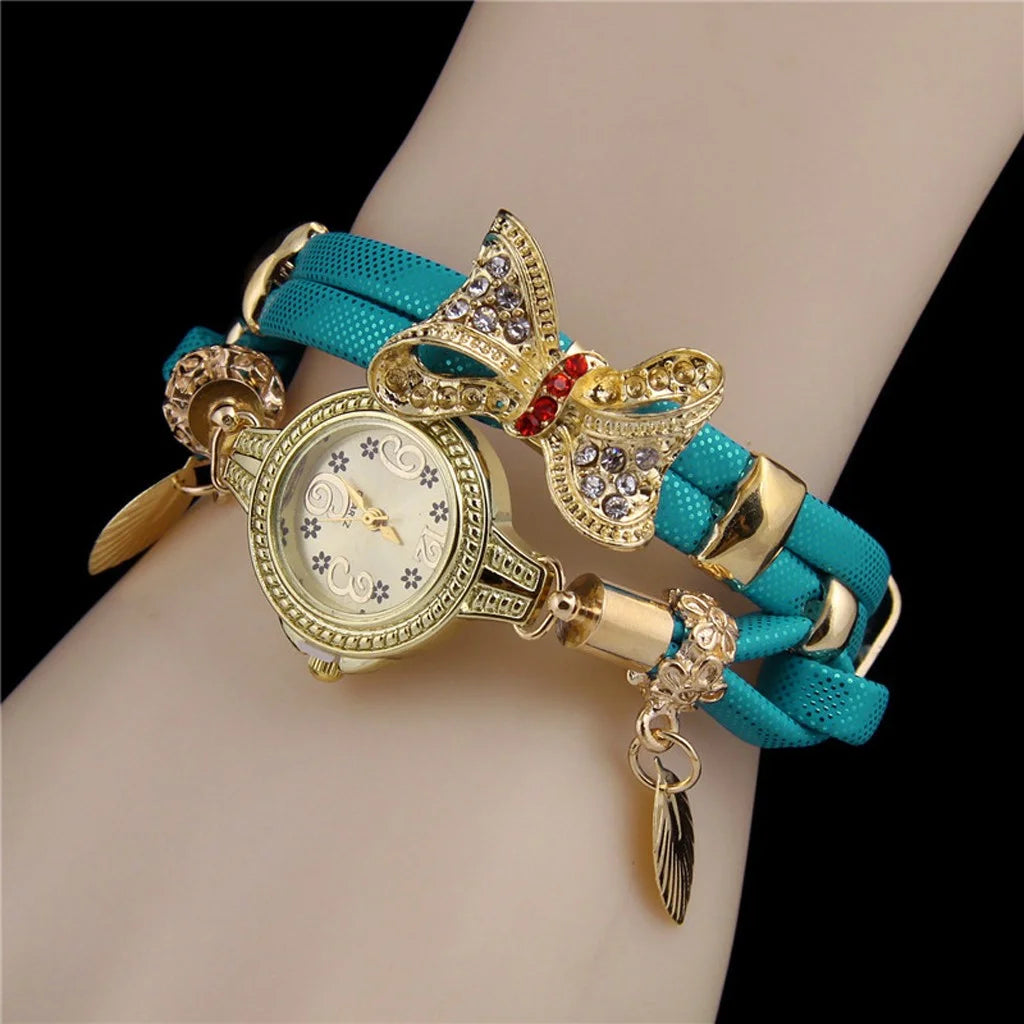 Clearance Retro Rhinestone Bracelet Watches Women Lovely Wedding Quartz Watches Clearance Sale