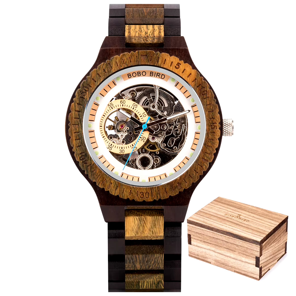 Wood Mechanical Watch Men Relogio Masculino Big Mens Watches Top Brand Luxury Timepieces Erkek Kol Saati Dropshipping