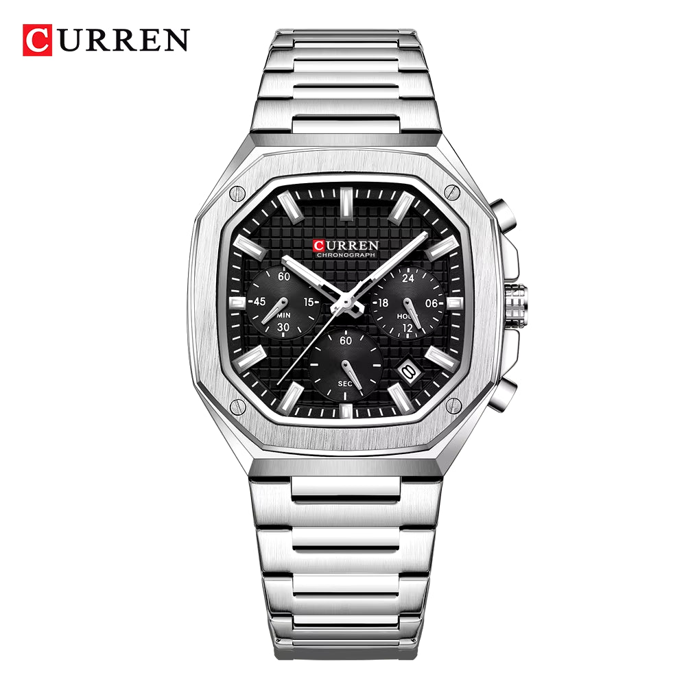 Top Brand Unique Design Square Vintage Dial Stainless Steel Bracelet New Casual Quartz Men'S Watches with Chronograph