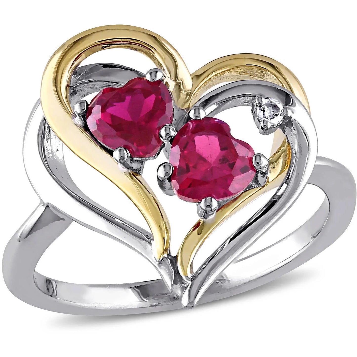 Women'S Created Ruby Sterling Silver Ring