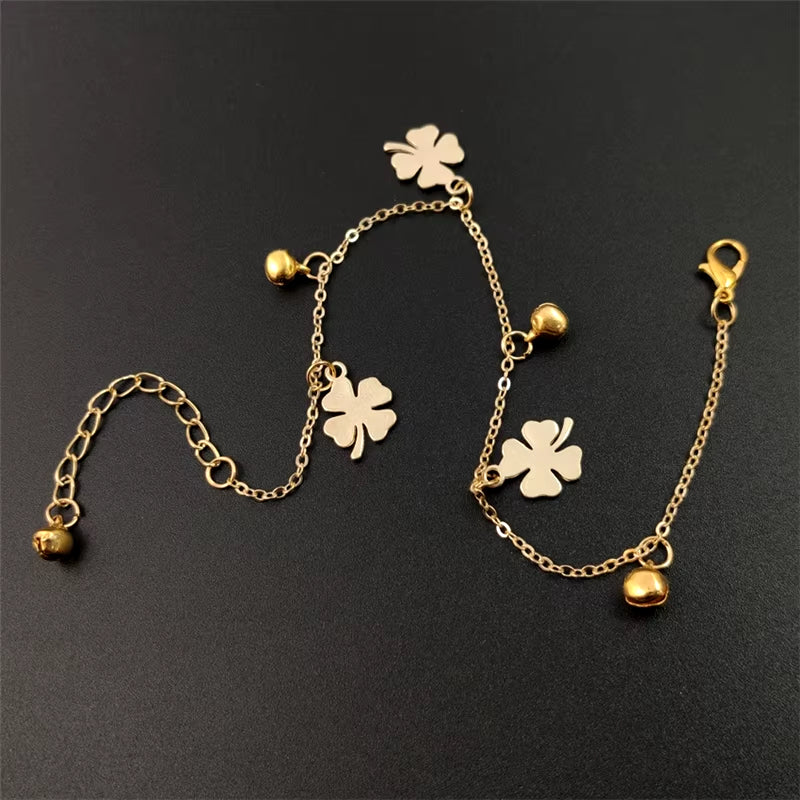 Bohemian Flowers and Bell Anklets for Women Charm Leg Bracelet Fashion Jewellery for Female Ankle Bracelet Cheville Femme